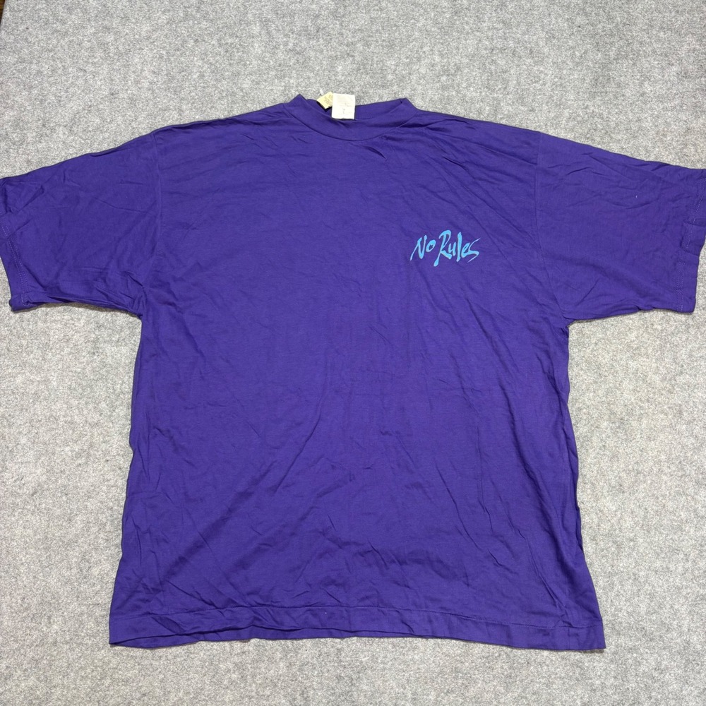 Vintage No Rules T-Shirt Mens XL Purple Graphic World Needs Me Skate Streetwear